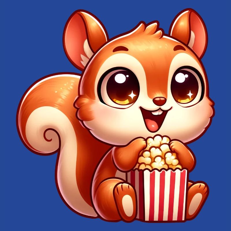 Süßes Eichhörnchen mit Popcorn Cartoon
