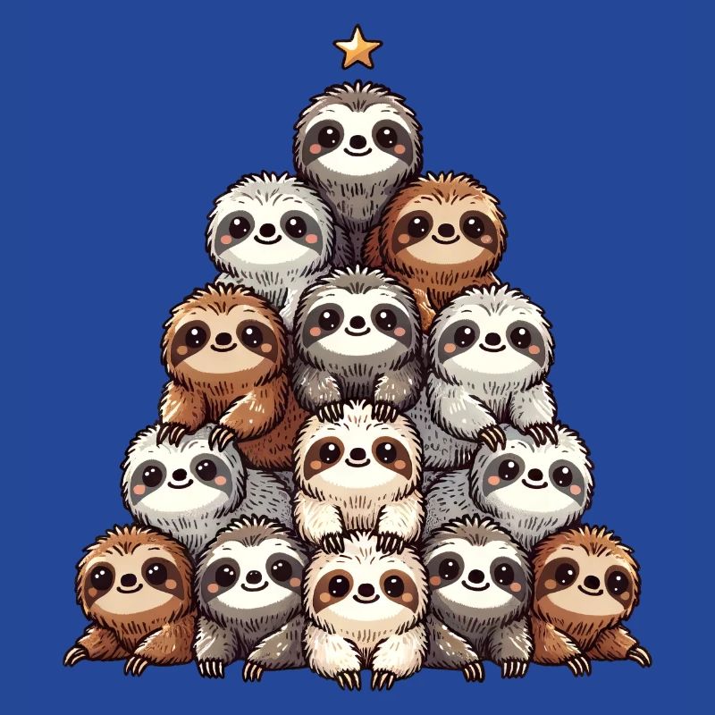 Sloth Christmas Tree Pattern