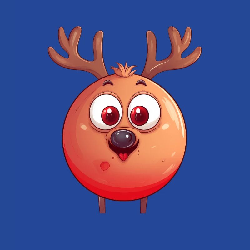 Rundes Rentier-Weihnachtskugel Comic Design