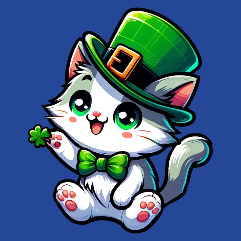 Dessin animé de chat de la Saint-Patrick