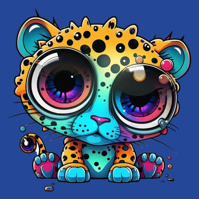 Leopard googly eyes comic style