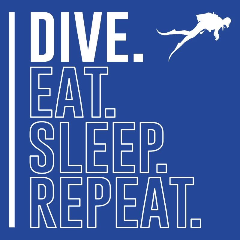 Diver eat sleep dive repeat funny saying