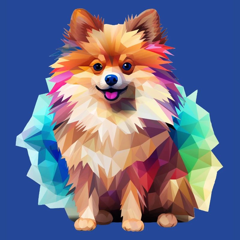 Miniature Spitz Geometric Drawing