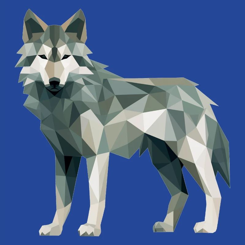 Wolf Geometric Drawing