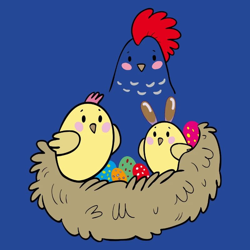 Happy Easter chicks in the nest