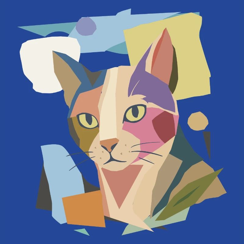 Chat abstrait dans le design moderne de bloc de couleur