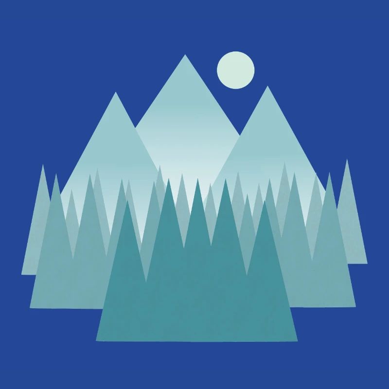 Paysage de montagne astral dans les tons bleus