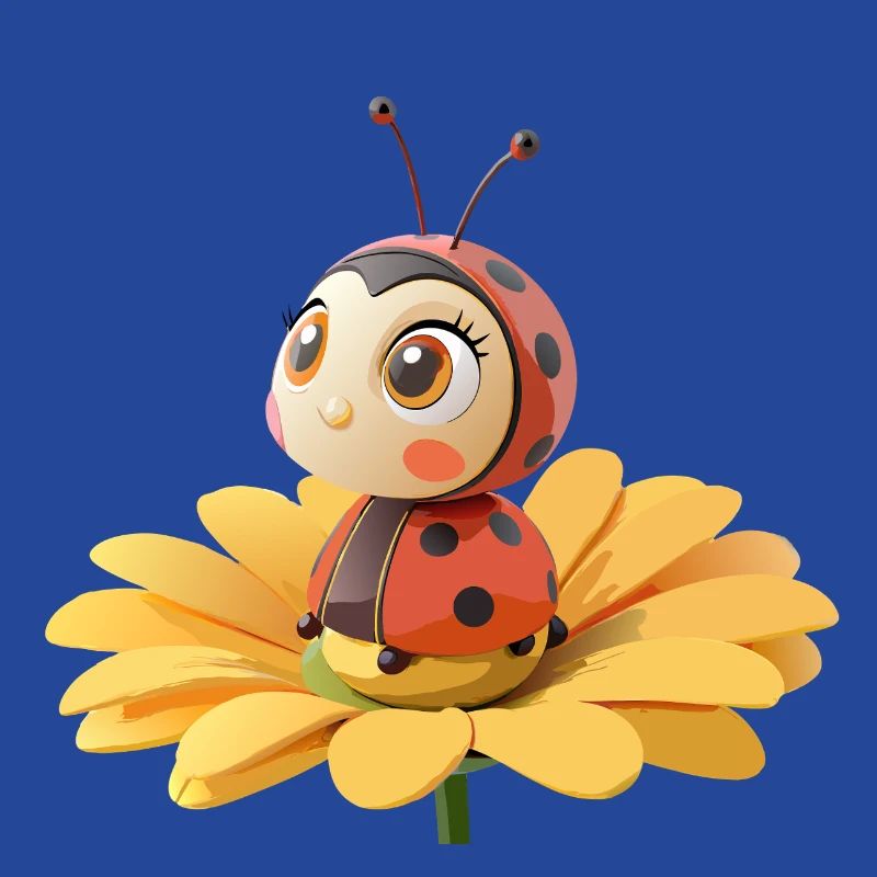 Coccinelle mignonne sur une fleur