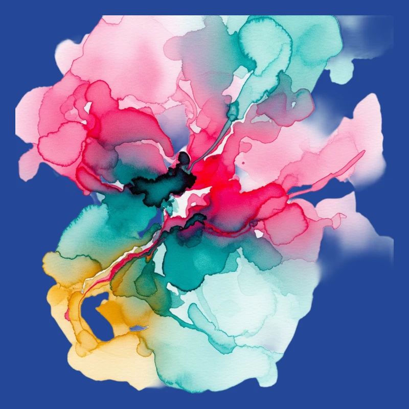 Abstrakte Aquarell-Blüte: Lebendige Farbexplosion