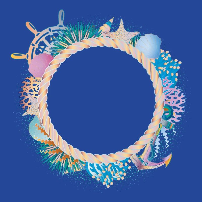 Maritime Rope Frame – with Corals & Shells