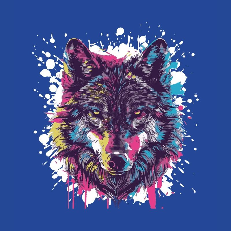 Wolf Tier Farbklecks