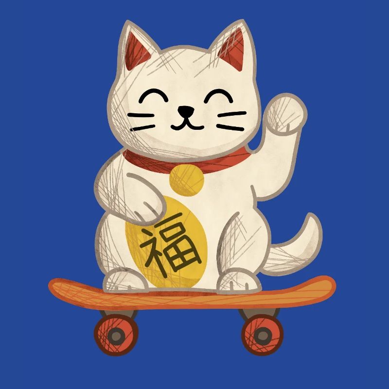 Maneki-neko Cat Skateboard