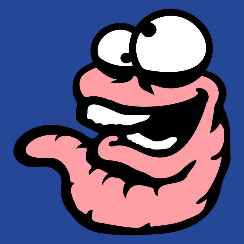 Worm Laughing Crazy Squinting Silly Stupid