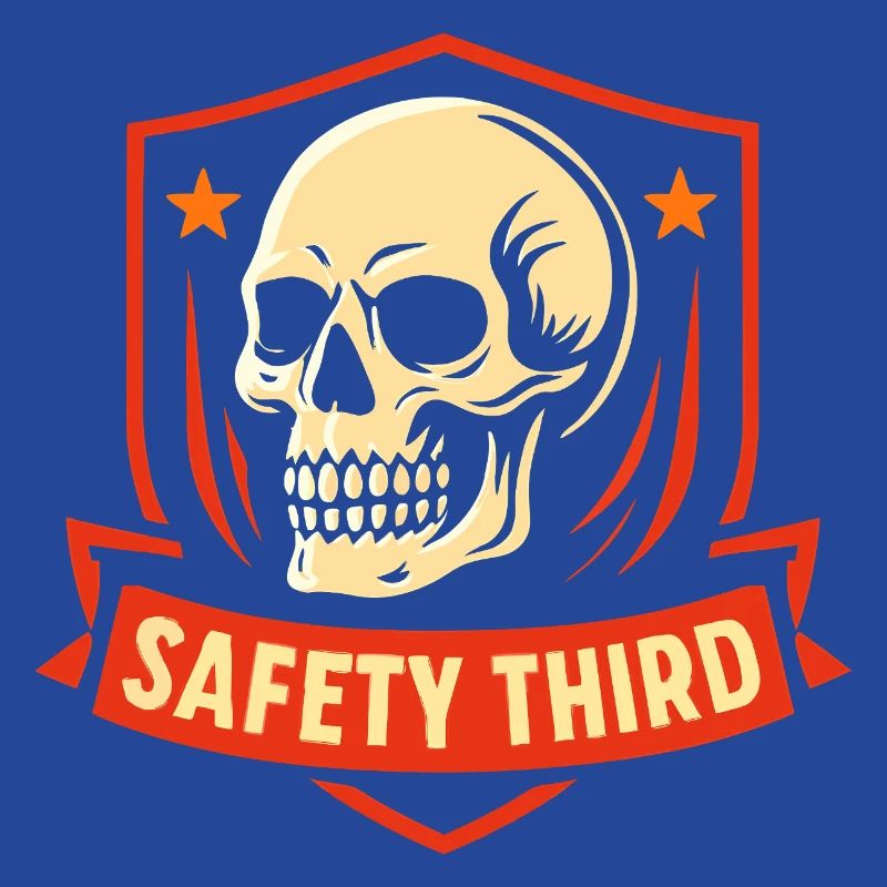 Safety Third Badge Skull Safety Third