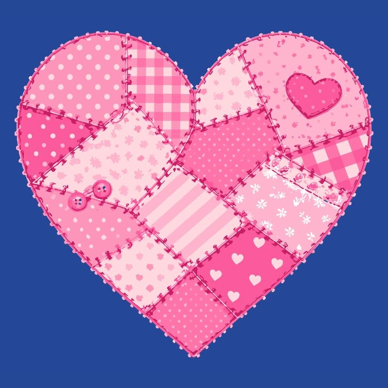 Patchwork-Herz in Rosa Quilt