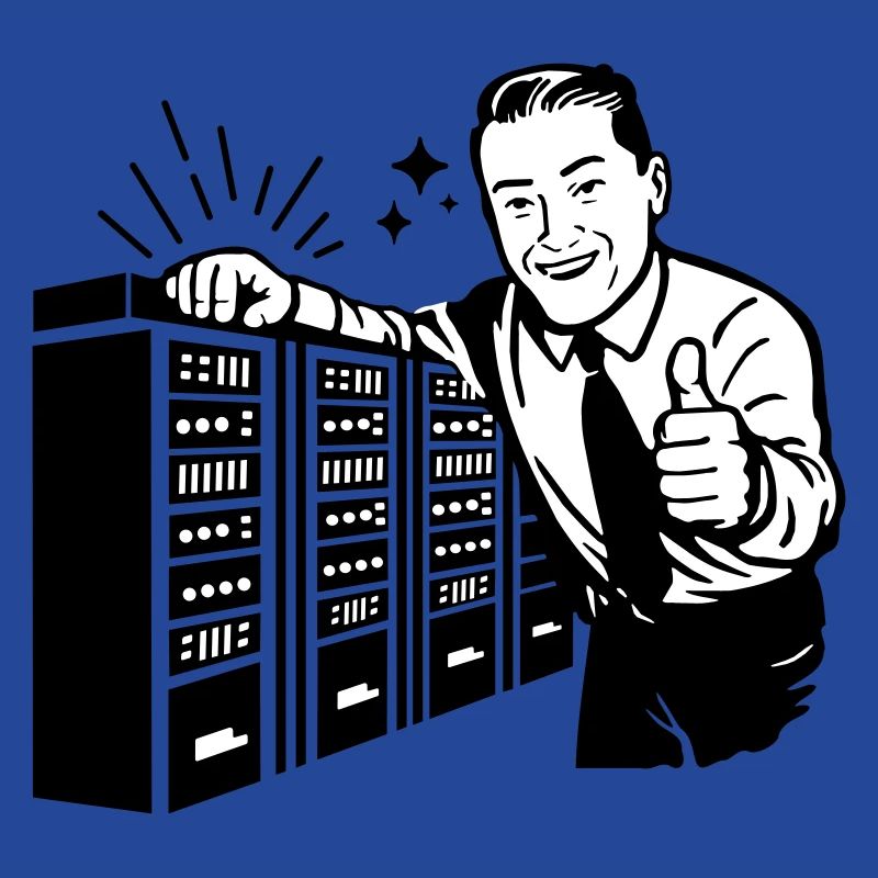 Retro IT-Admin lächelt – Vintage Tech Support