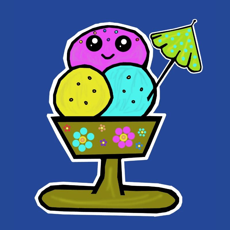 Glace colorée Sundae Glace Glace Glace