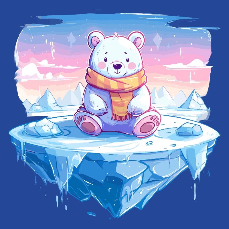 Polarlicht-Bär auf Eis