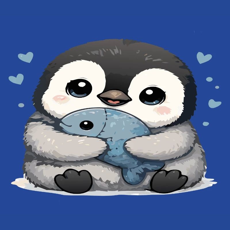 Cuddly Penguin with Fish