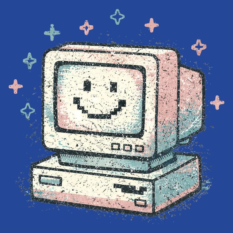 Cute Retro Computer Vintage 80s Tech Style
