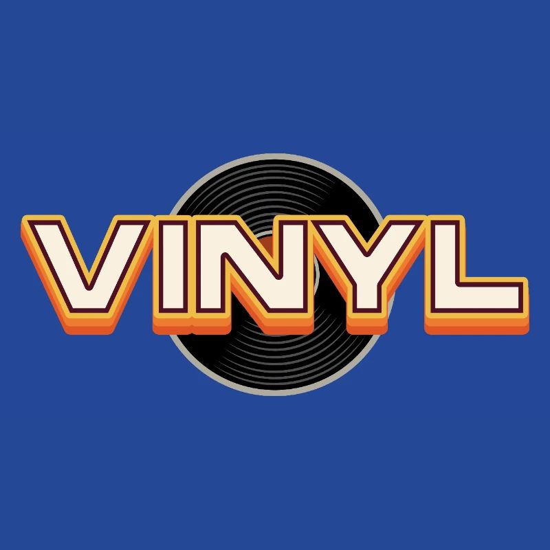 Conception typographique rétro du vinyle
