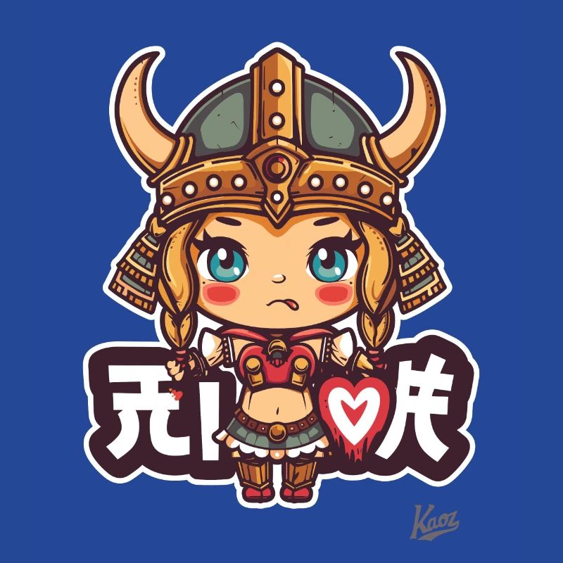 süßes chibi Barbaren Wikinger Mädchen