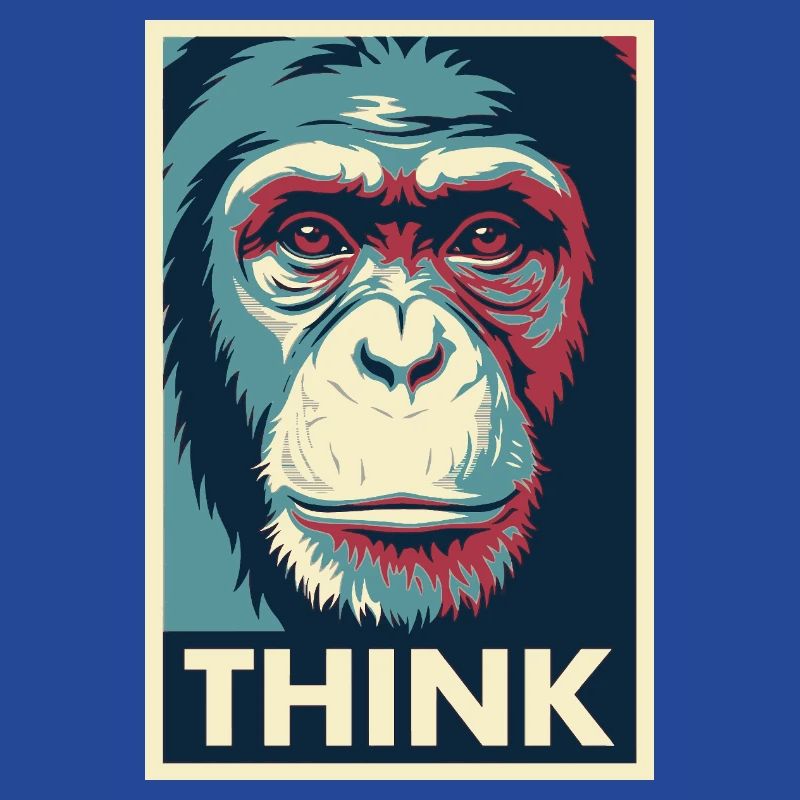 Affiche pop art Monkey Thinking