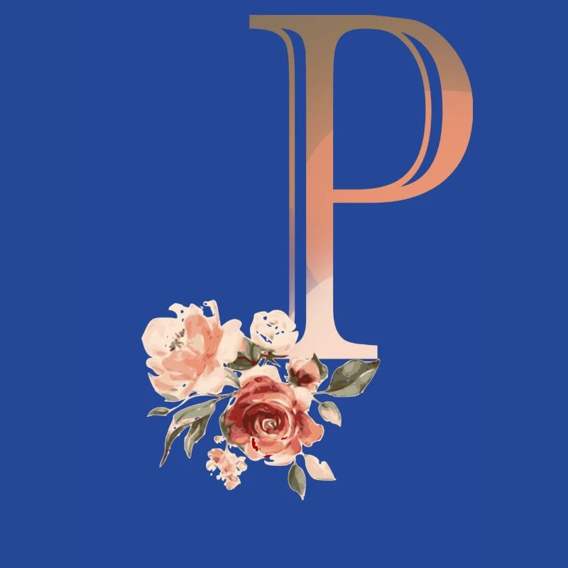 Buchstabe P mit Blumen
