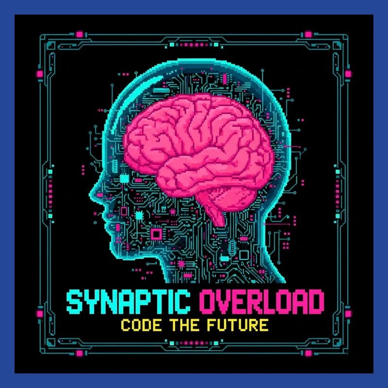 Synaptic Overload Neon Brain