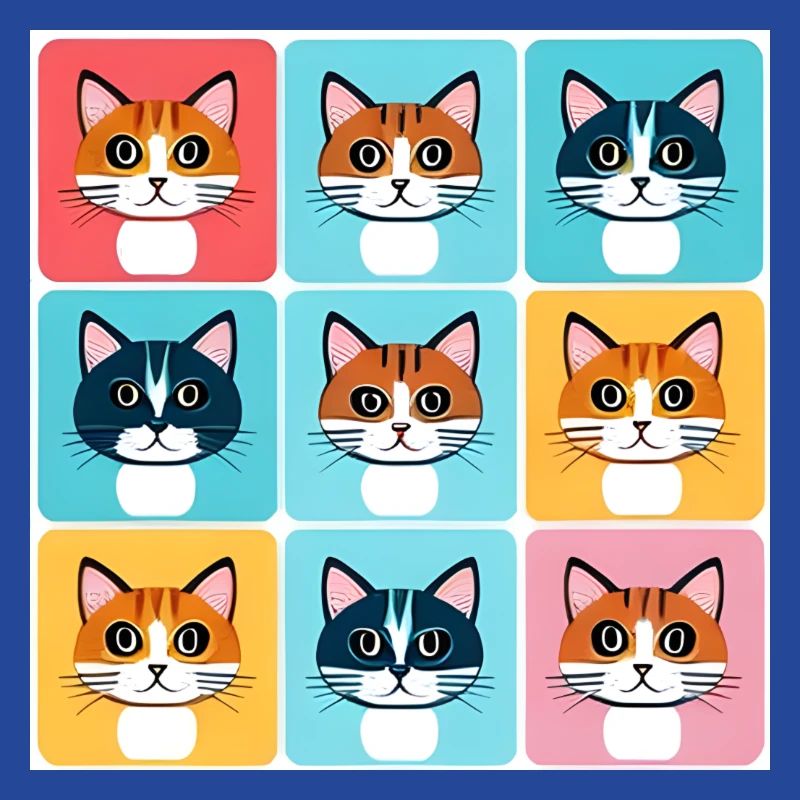 Motif de couleur de chat mignon