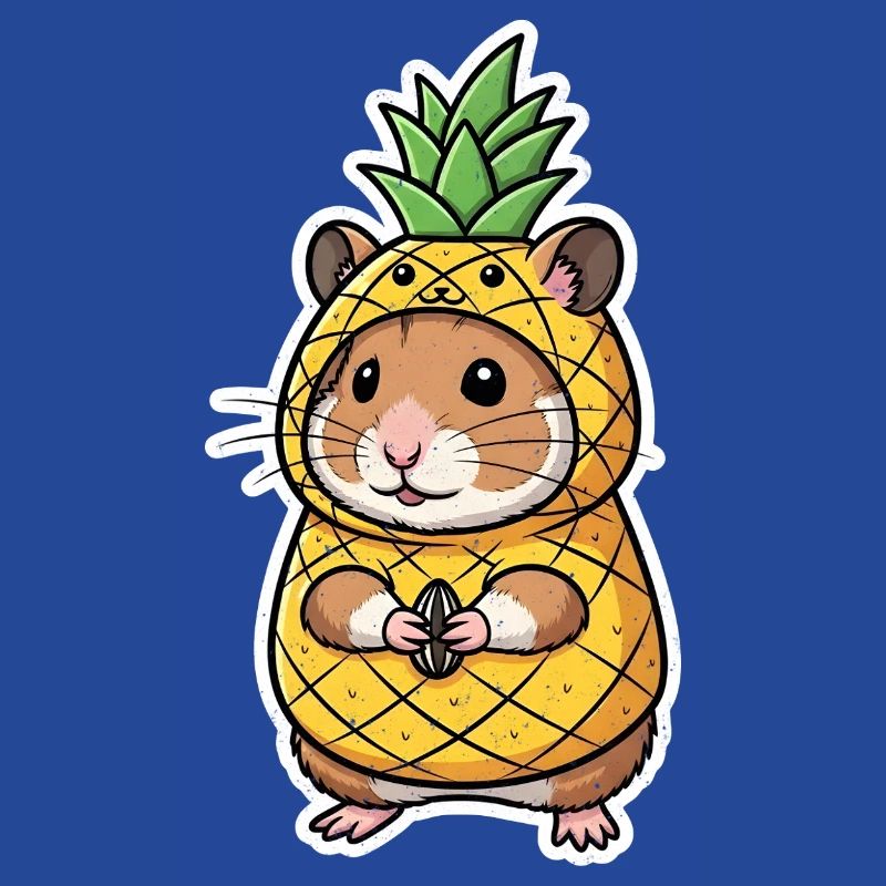 Hamster with Pineapple Comic Shirt Gift