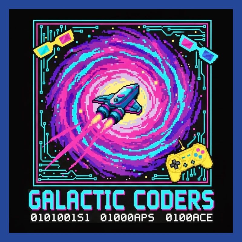 Galactic Coders Neon Pixel