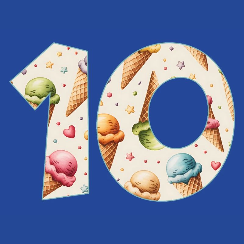 GLACE NUMÉRO 10 ANS CRÈME GLACÉE 10E ANNIVERSAIRE