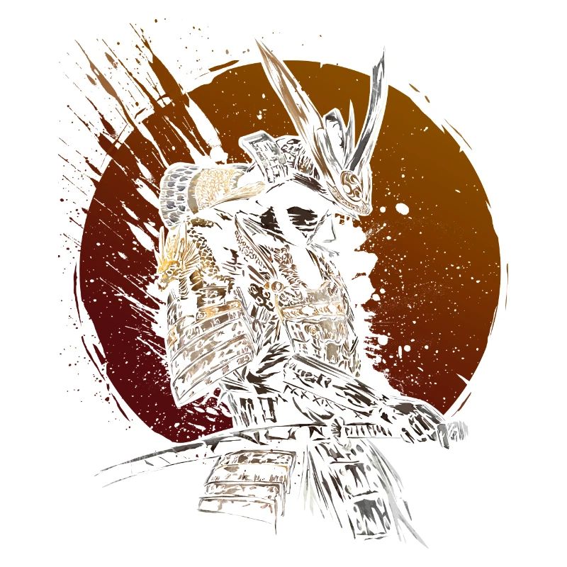 Samurai-Krieger, aufgehende Sonne, Katana-Kunst