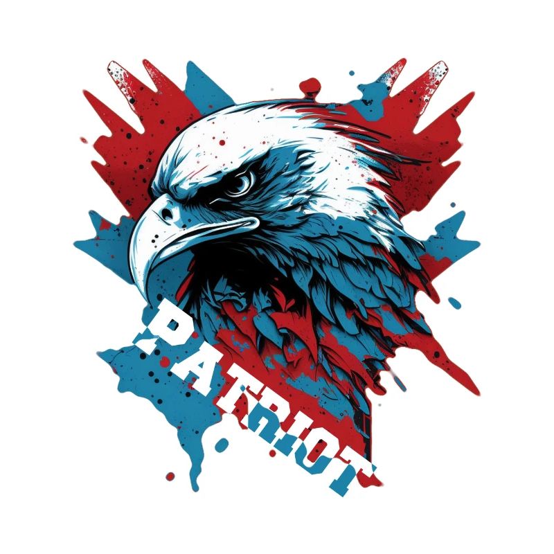 Patriotic eagle with lettering