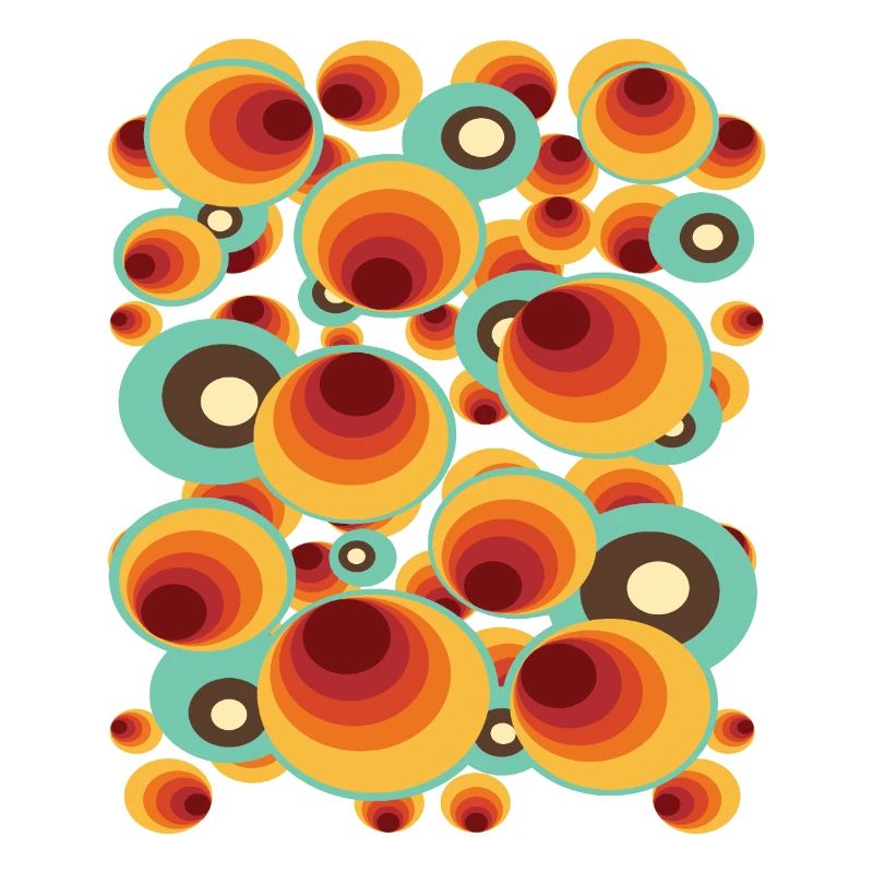 Retro Polka Dots Circle Pattern