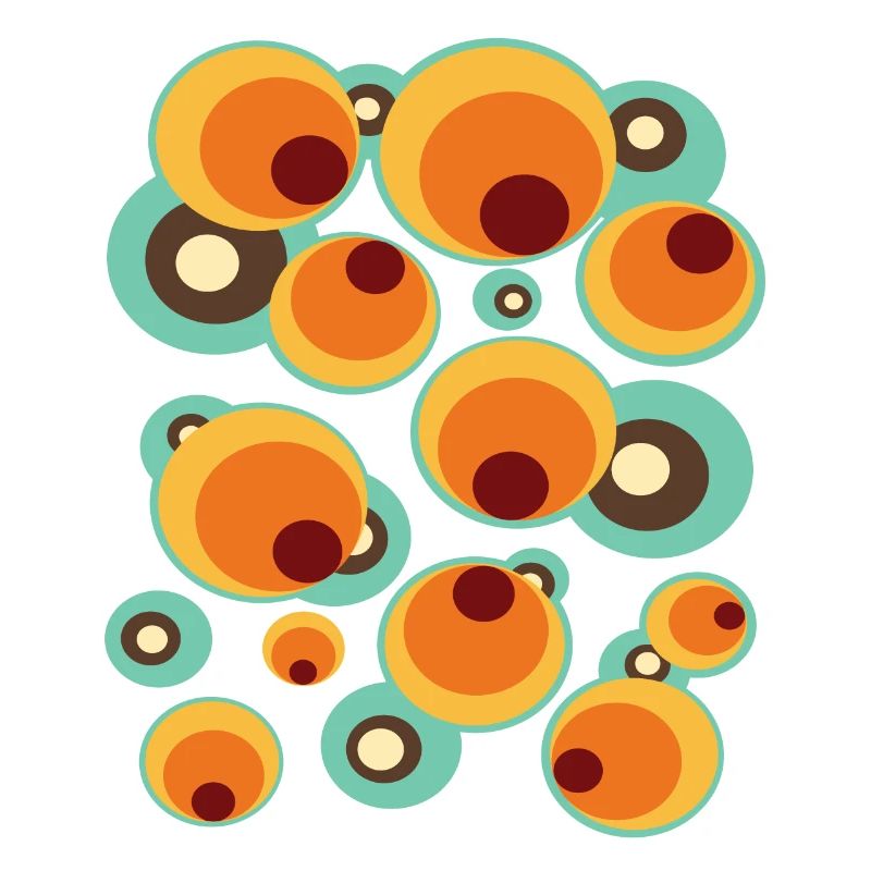 Vintage Mid Century Dot Circle Pattern