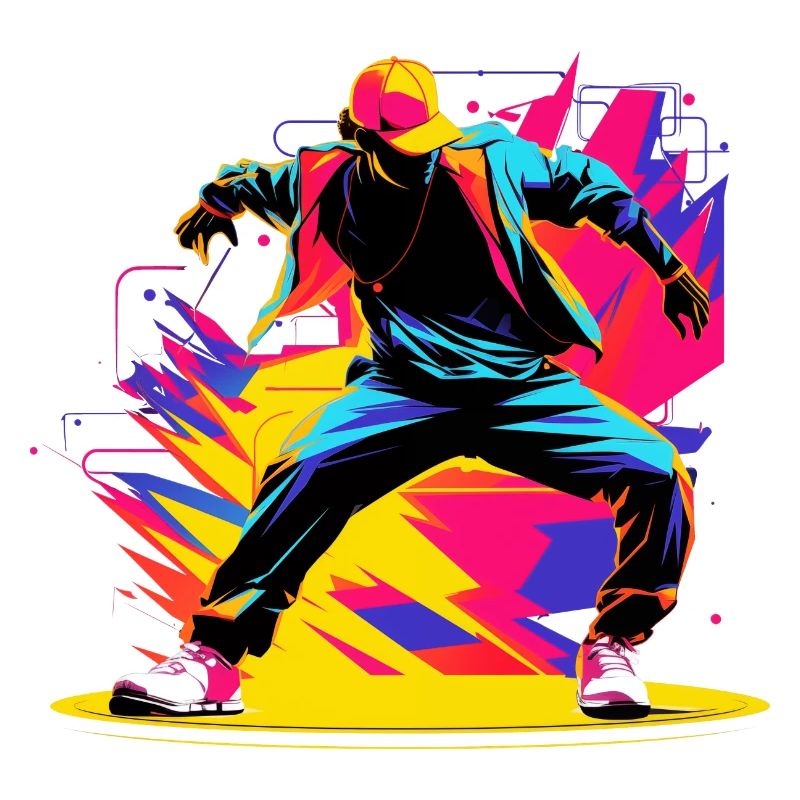 90er Farben Breakdancer