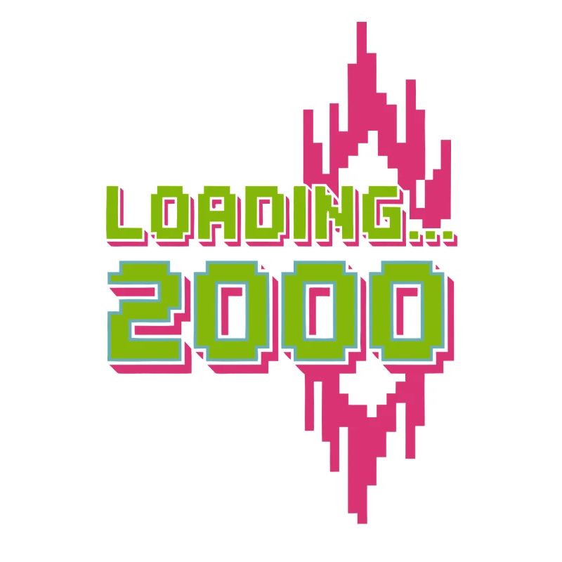 Retro Pixel Loading 2000 Design