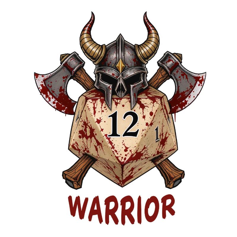 D20 with Knight's Helmet & Axes – Warrior Dice