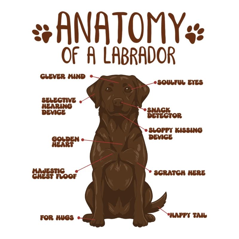 Anatomie eines braunen Labradors