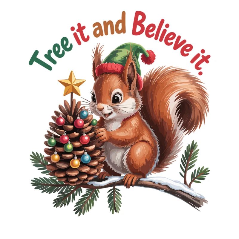 Xmas Squirrel – Tree it and Believe it