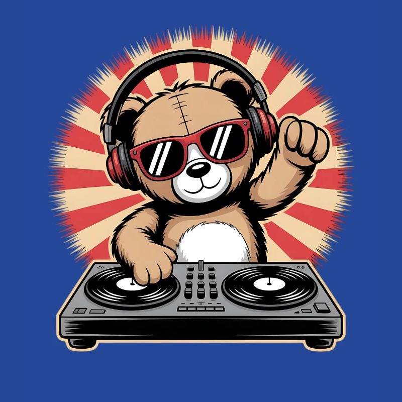 DJ Bär mit Kopfhörern