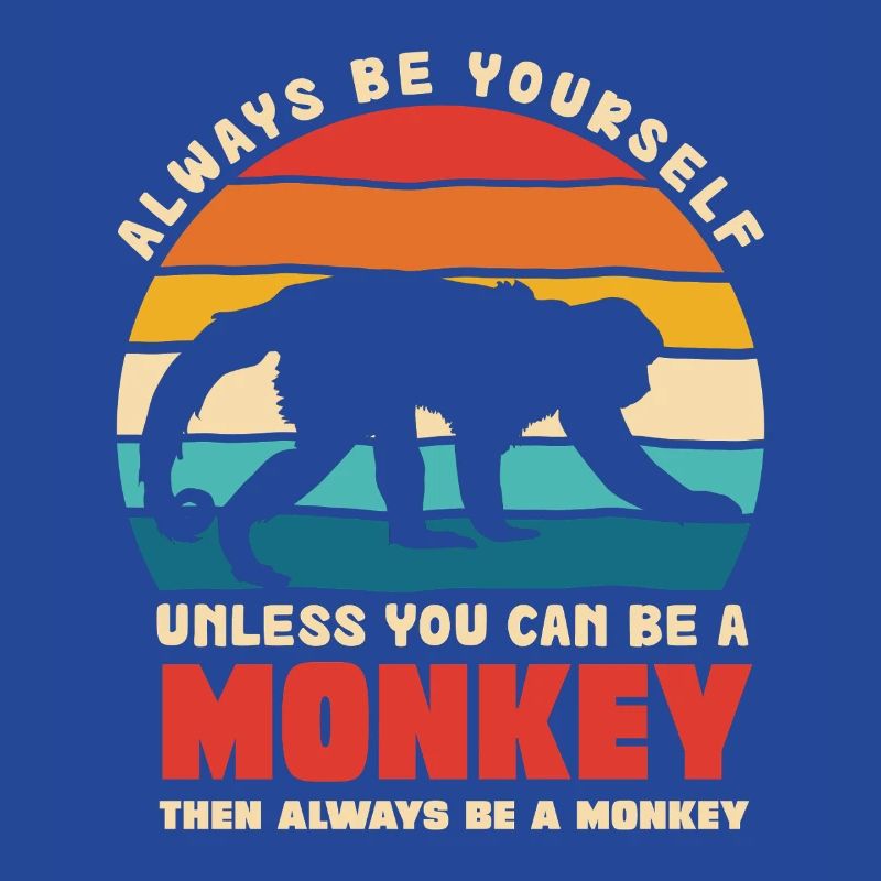 Be Yourself Monkey Retro Motif
