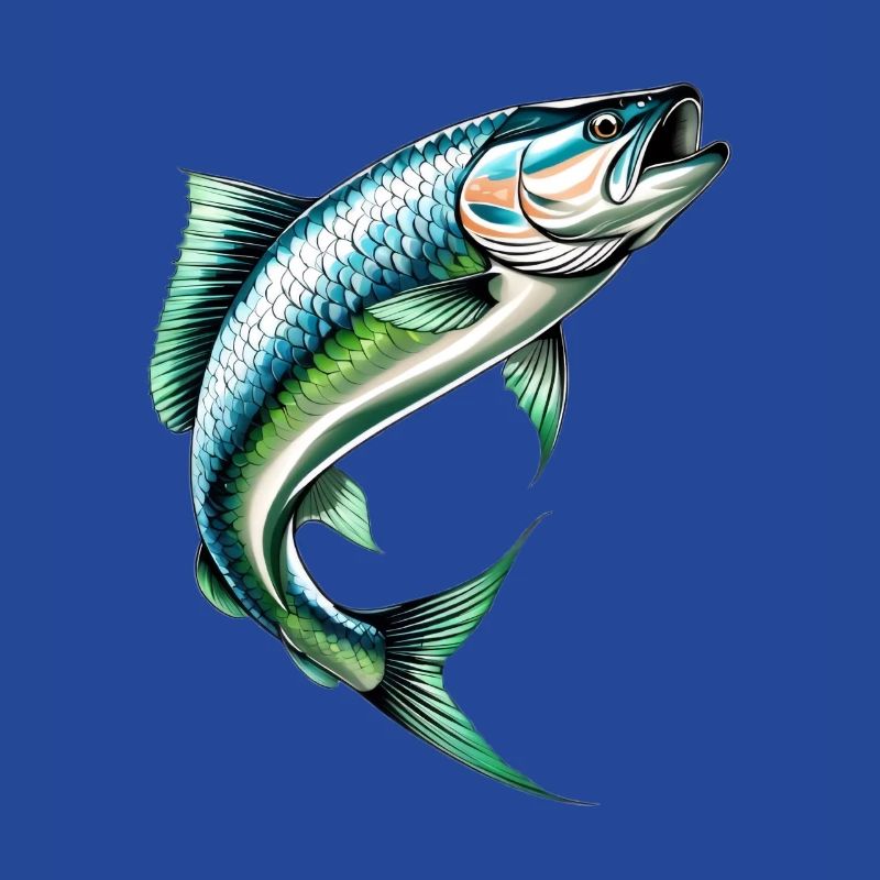 Jumping perch in green-blue