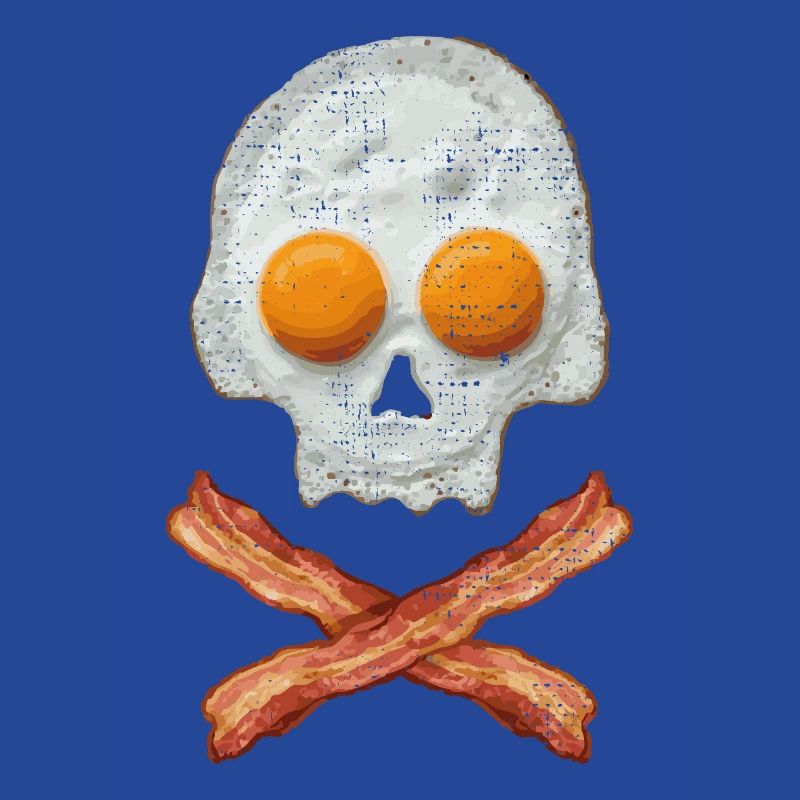 Fried Egg Skull with Bacon Cross