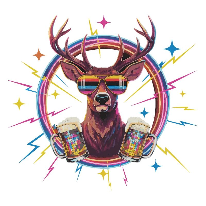Retro Deer Disco Beer