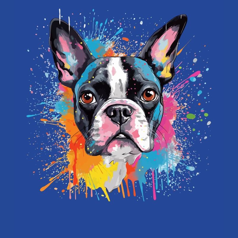 Portrait éclaboussé du Boston Terrier