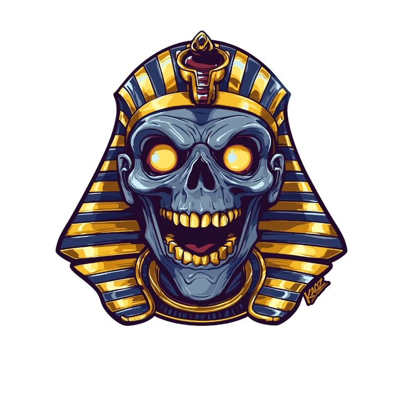 Pharaoh Skull Neon Glow