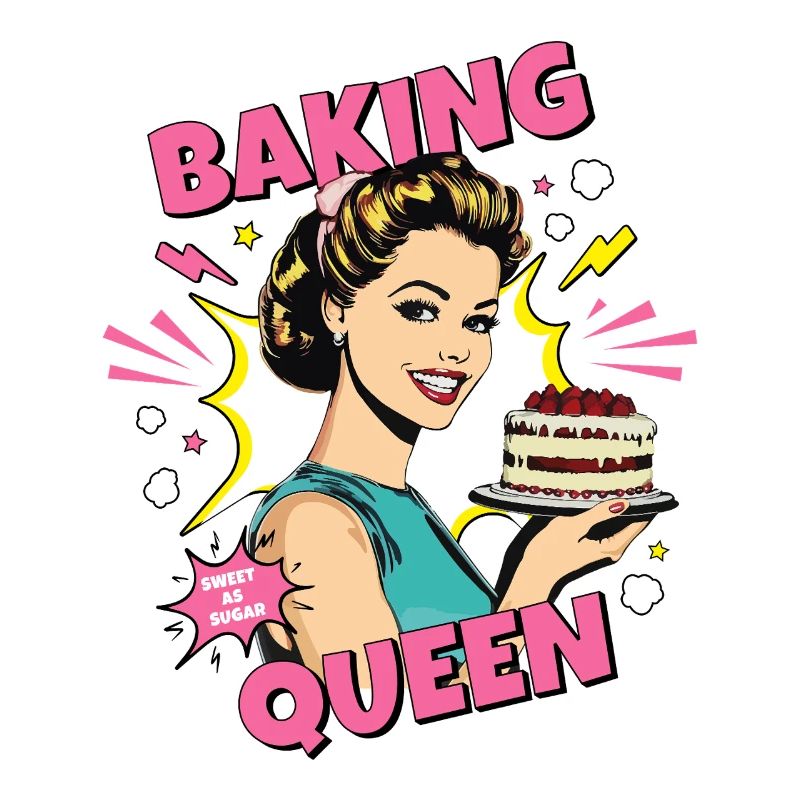 Backen Torte Backkönigin Backfee Bäckerin Pop Art